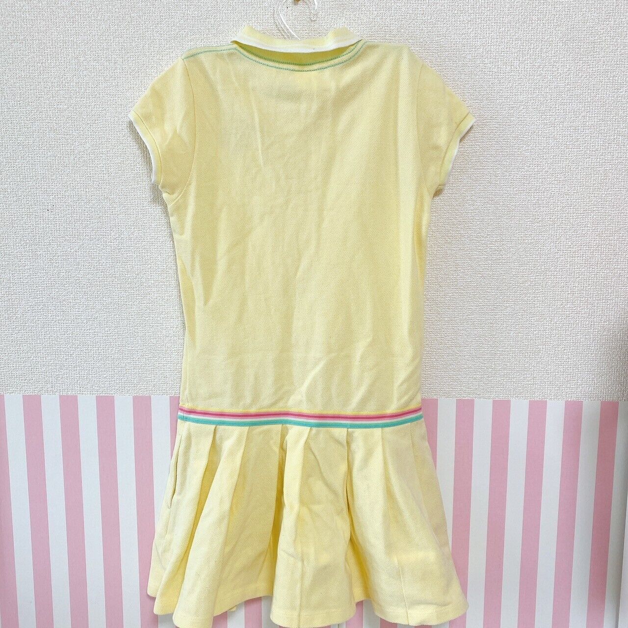 Daisy Lovers One Piece Yellow 130cm Pleats Skirt Kids Bear Button Ribbon Collar