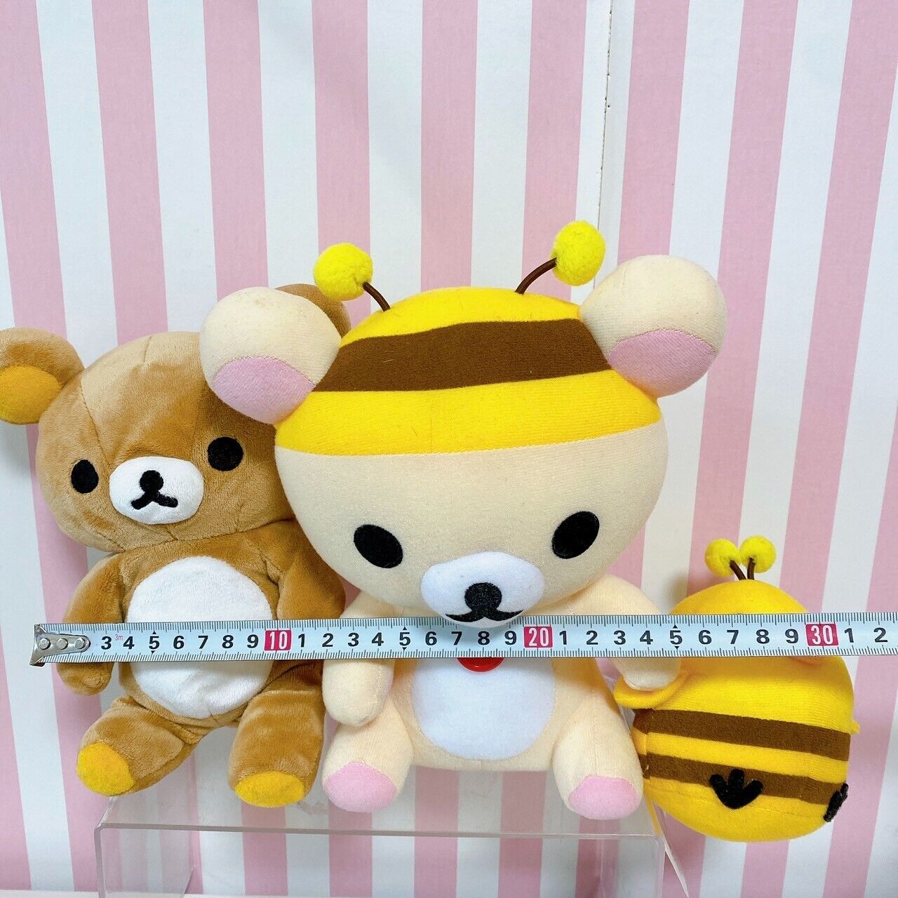 San-X Rilakkuma Korilakkuma Kiiroitori Plush Set 3 Honey Bee Yellow White Brown