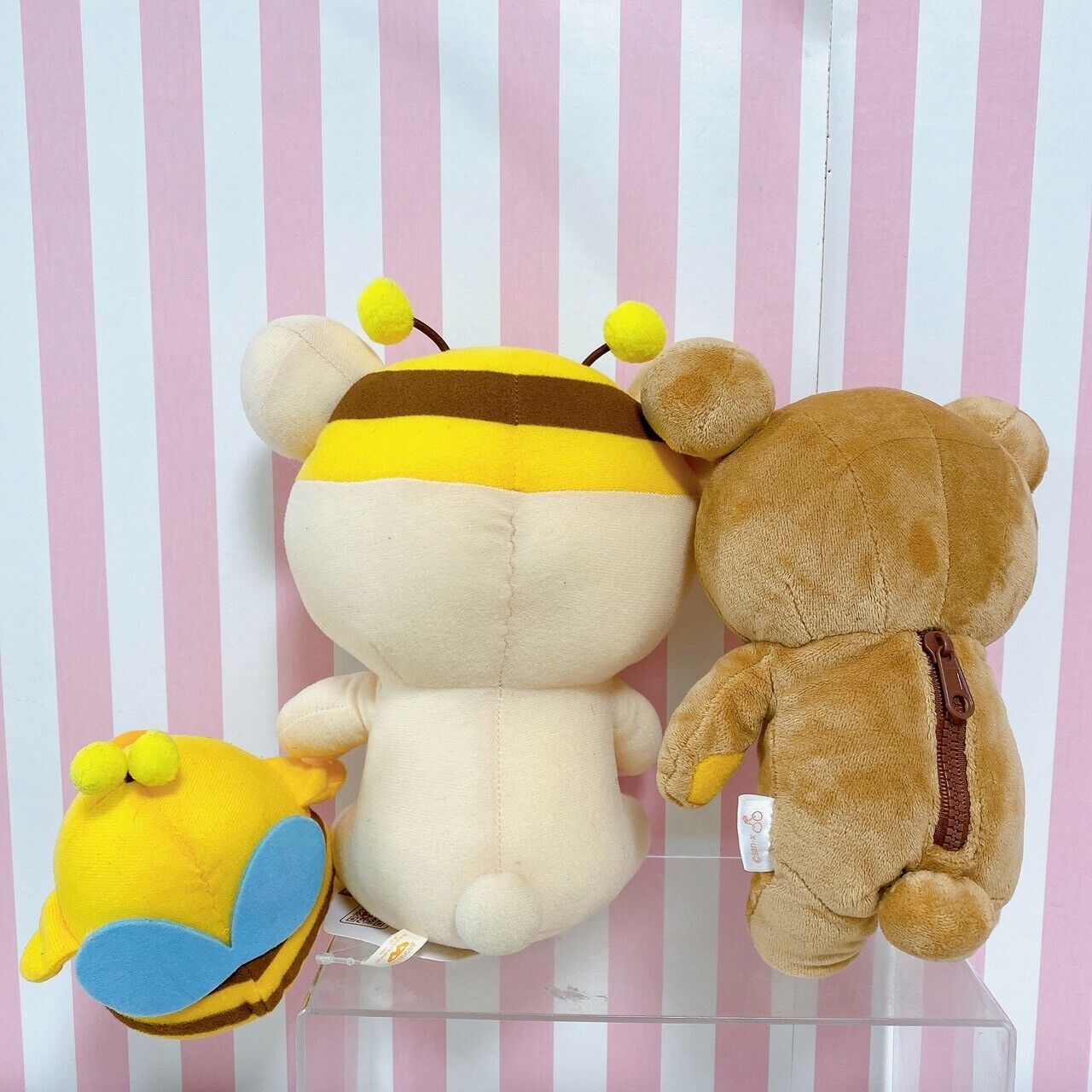 San-X Rilakkuma Korilakkuma Kiiroitori Plush Set 3 Honey Bee Yellow White Brown