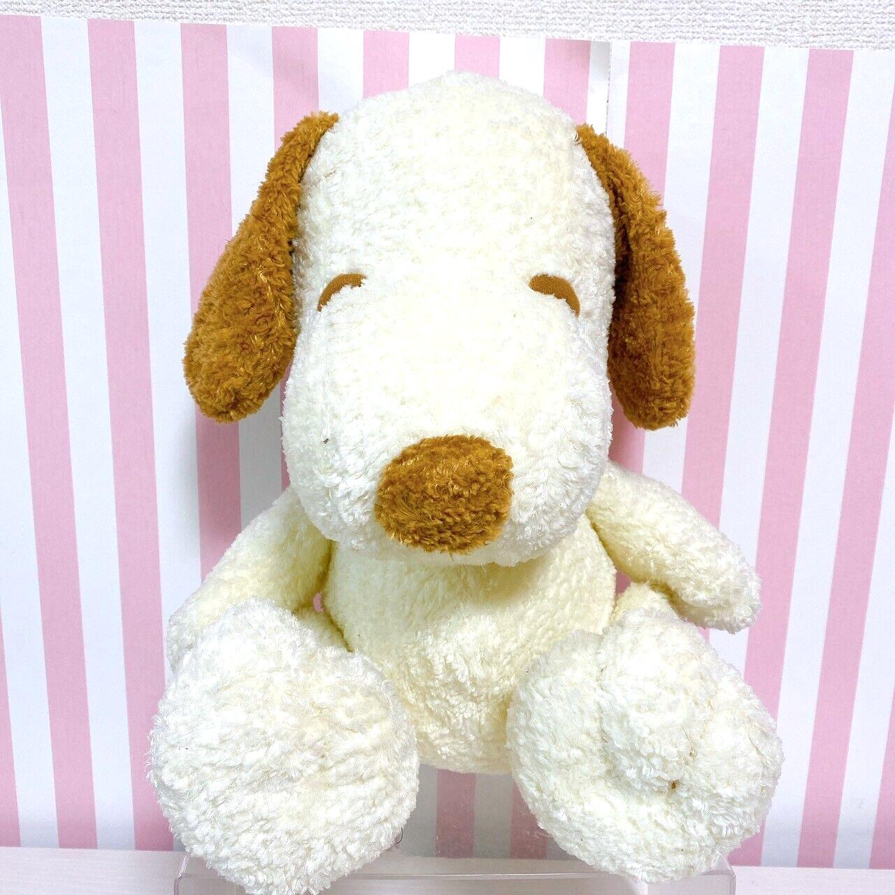 Snoopy Plush Movable Soft Stuffed Toy Peanuts White Brown Fluffy Kawaii Dog Rare