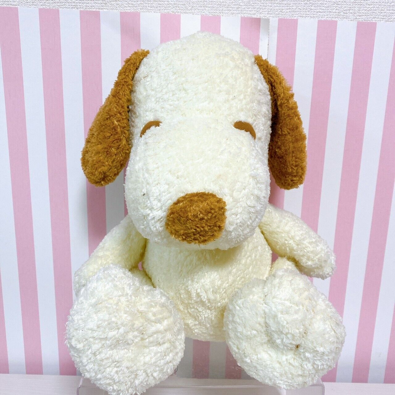 Snoopy Plush Movable Soft Stuffed Toy Peanuts White Brown Fluffy Kawaii Dog Rare