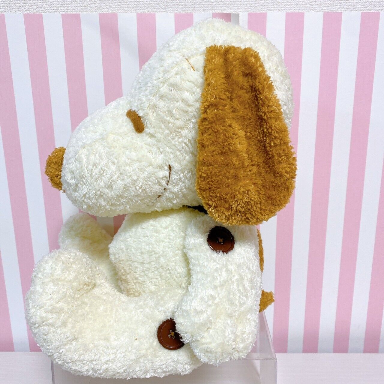 Snoopy Plush Movable Soft Stuffed Toy Peanuts White Brown Fluffy Kawaii Dog Rare