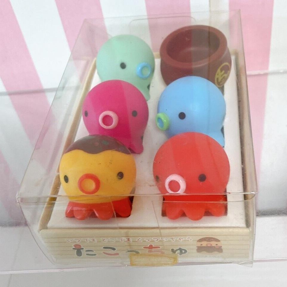 Takochu Octopus Mini Mascot Figure Toy Doll  6 Set Boxed Colorful Pot Takoyaki