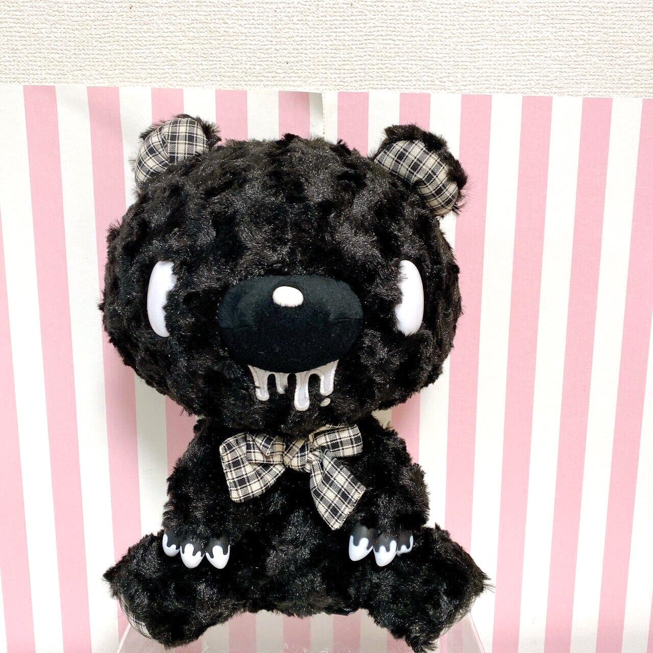 TAiTo Gloomy Bear Black Bloody Plush Doll Soft Stuffed Toy Ribbon Plaid CGP 542