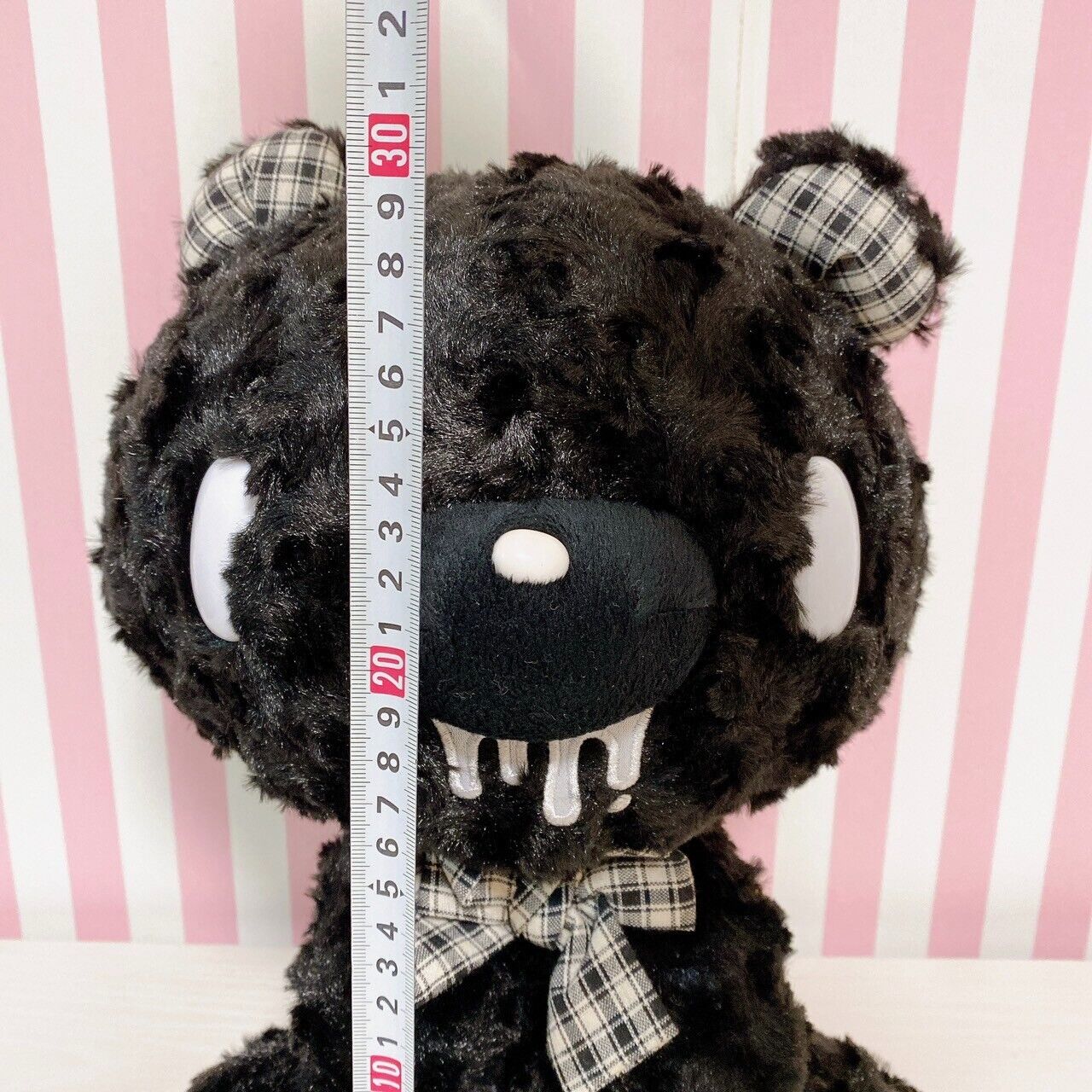 TAiTo Gloomy Bear Black Bloody Plush Doll Soft Stuffed Toy Ribbon Plaid CGP 542