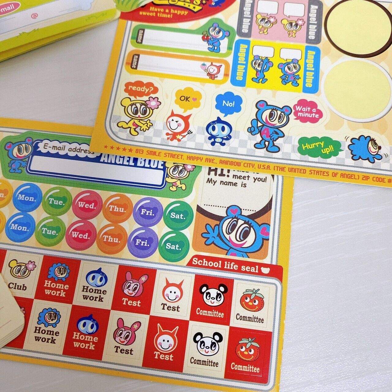 Mezzo Piano Stationery Set Berrie-chan Mascot Sticker Colored Pencils Scissors