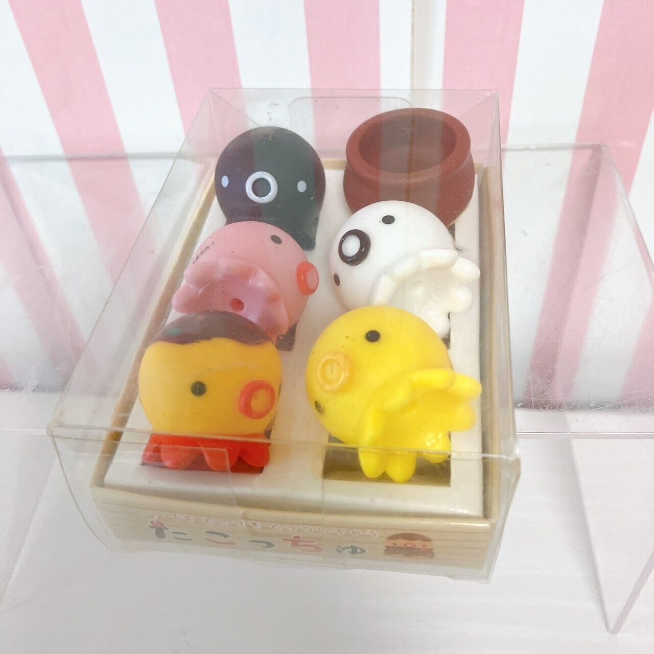 Takochu Octopus Boxed 6 pieces Set Mini Mascot Black White Doll Takoyaki Figure