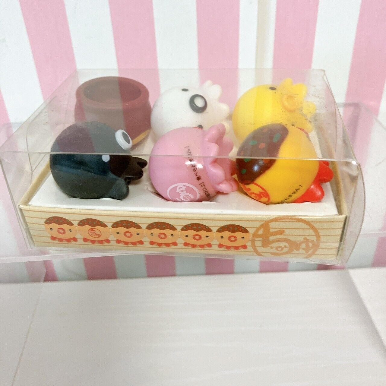 Takochu Octopus Boxed 6 pieces Set Mini Mascot Black White Doll Takoyaki Figure