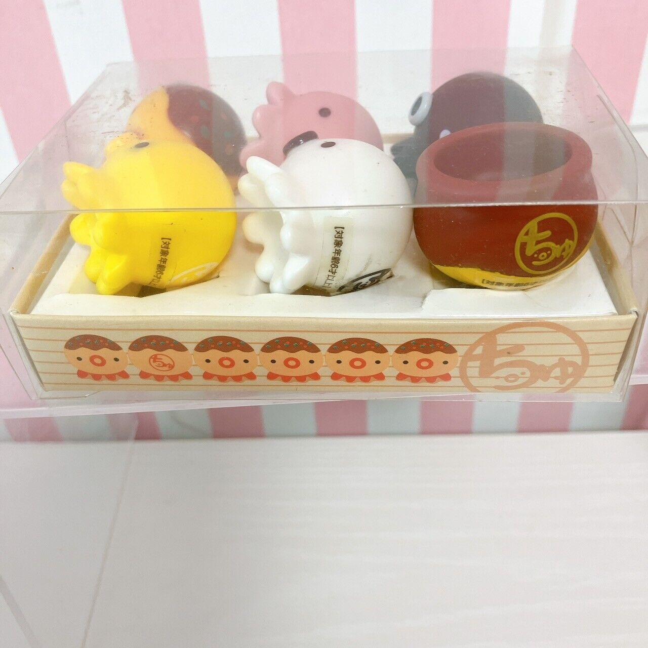 Takochu Octopus Boxed 6 pieces Set Mini Mascot Black White Doll Takoyaki Figure