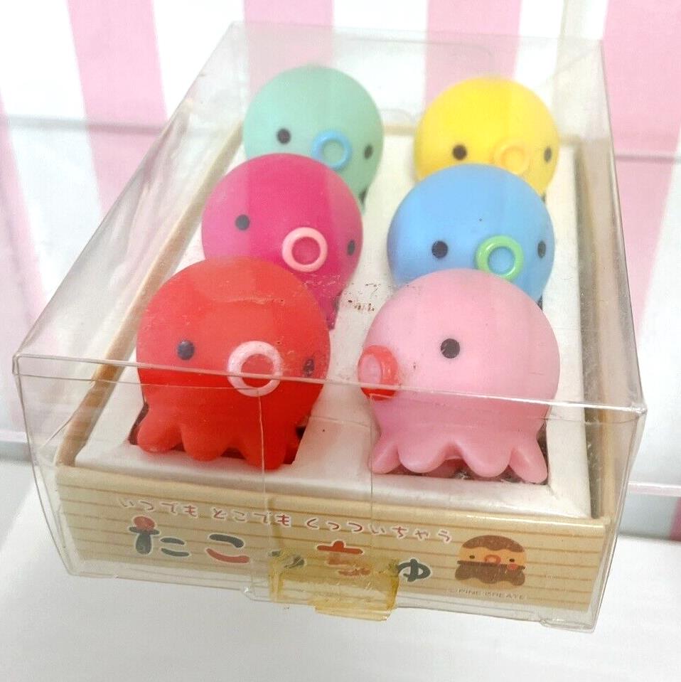 Takochu Octopus Mini Mascot Soft Figure Toy Doll  6 Set Boxed Colorful Takoyaki