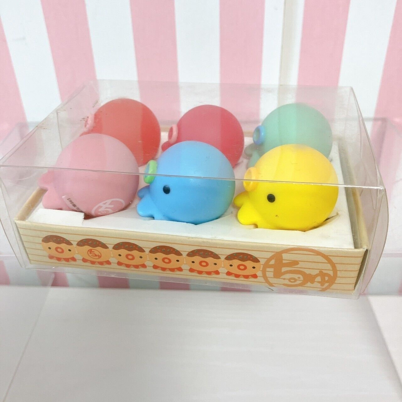 Takochu Octopus Mini Mascot Soft Figure Toy Doll  6 Set Boxed Colorful Takoyaki