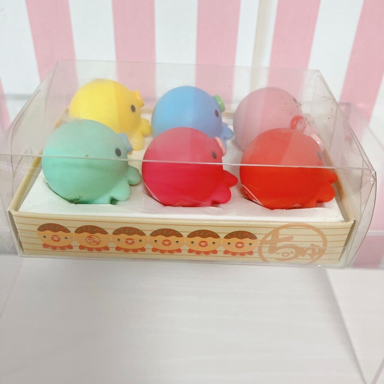 Takochu Octopus Mini Mascot Soft Figure Toy Doll  6 Set Boxed Colorful Takoyaki