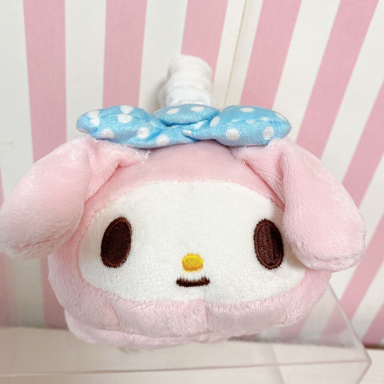 Sanrio My Melody Muffler Earmuff Set Plush Stuffed Toy Pink Ribbon White Fluffy