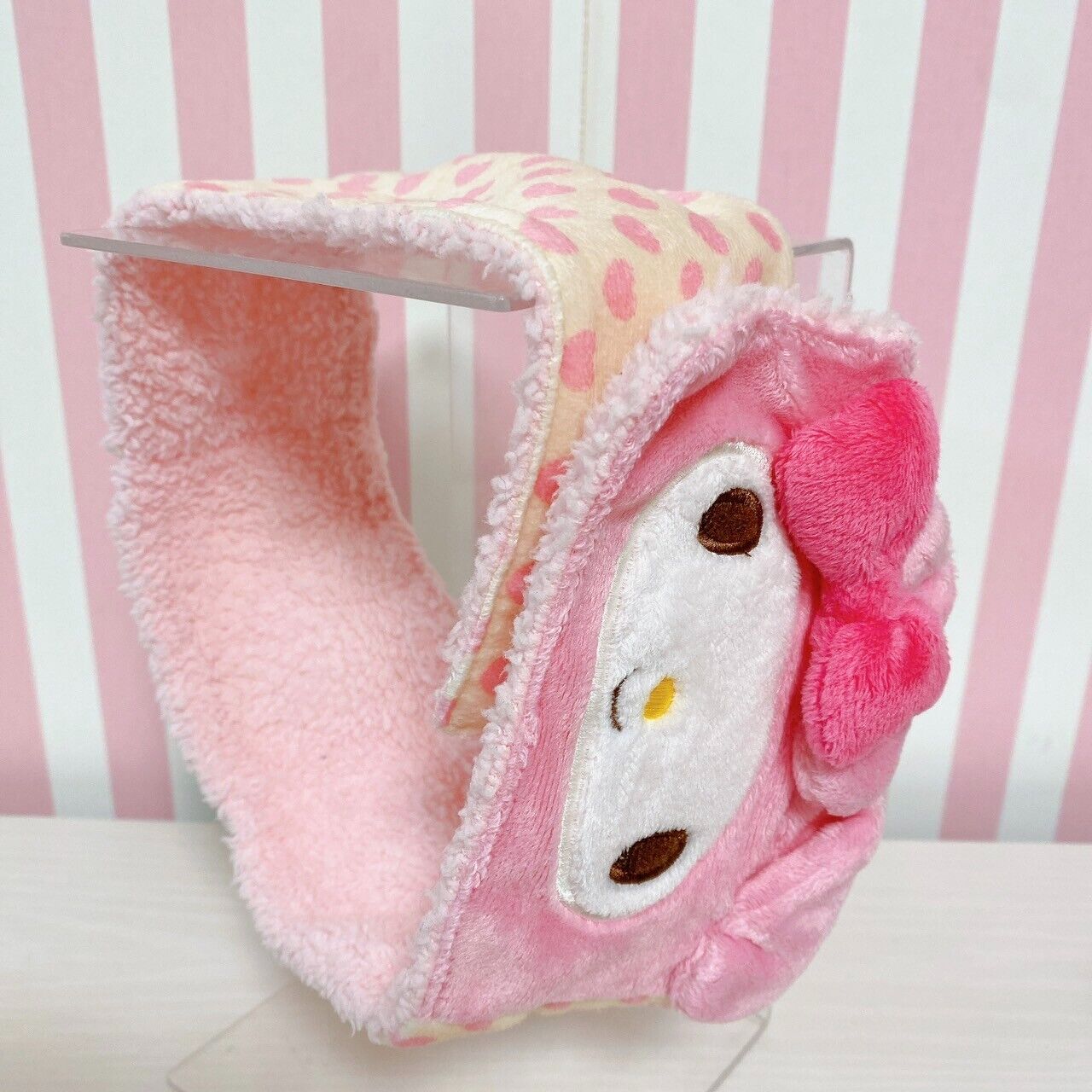 Sanrio My Melody Muffler Earmuff Set Plush Stuffed Toy Pink Ribbon White Fluffy