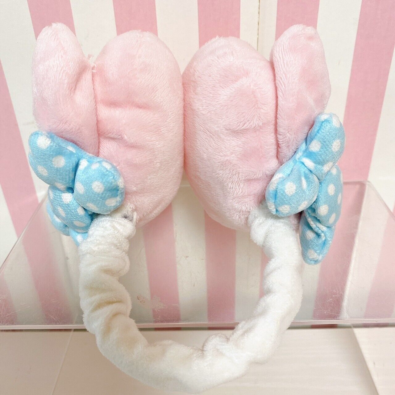 Sanrio My Melody Muffler Earmuff Set Plush Stuffed Toy Pink Ribbon White Fluffy