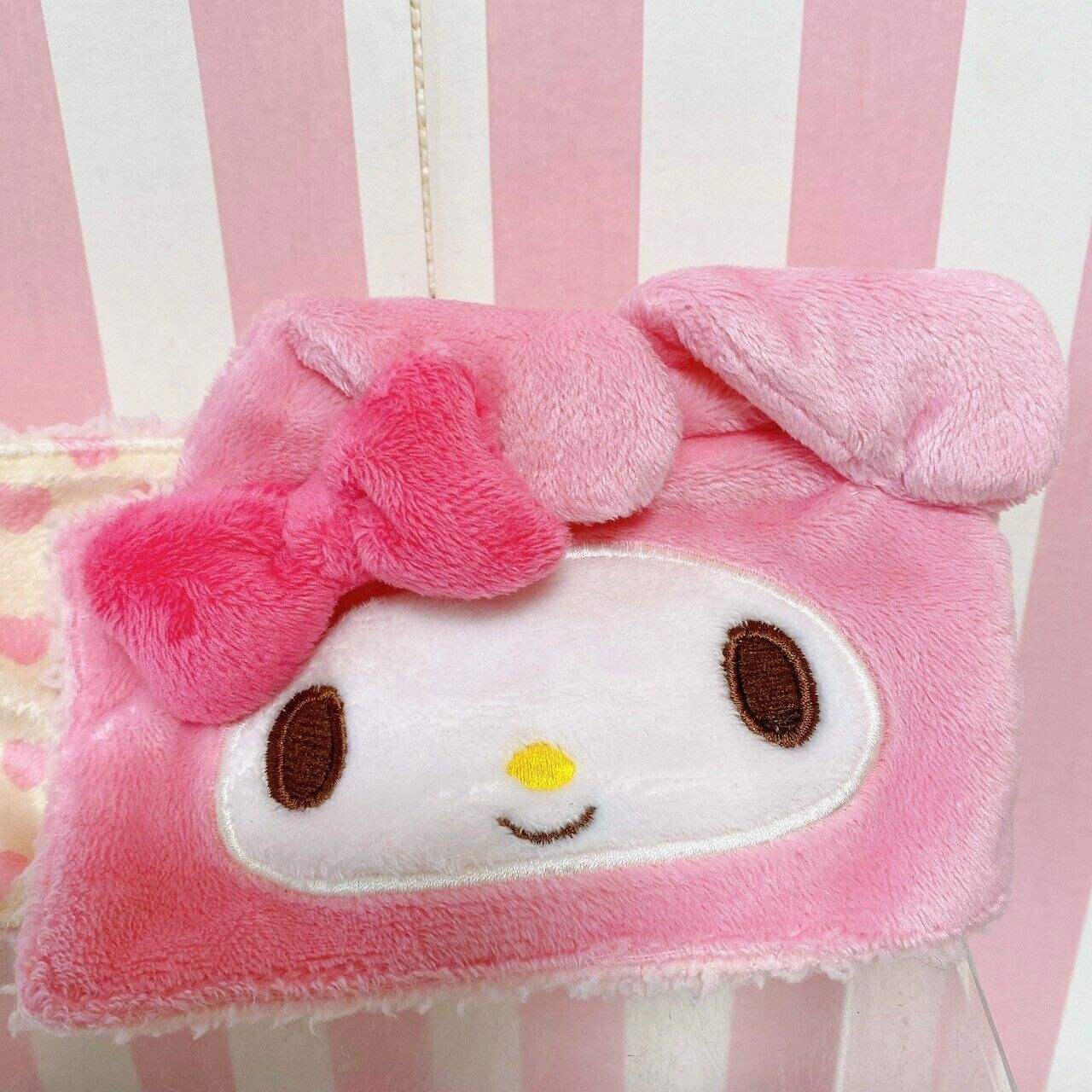 Sanrio My Melody Muffler Earmuff Set Plush Stuffed Toy Pink Ribbon White Fluffy