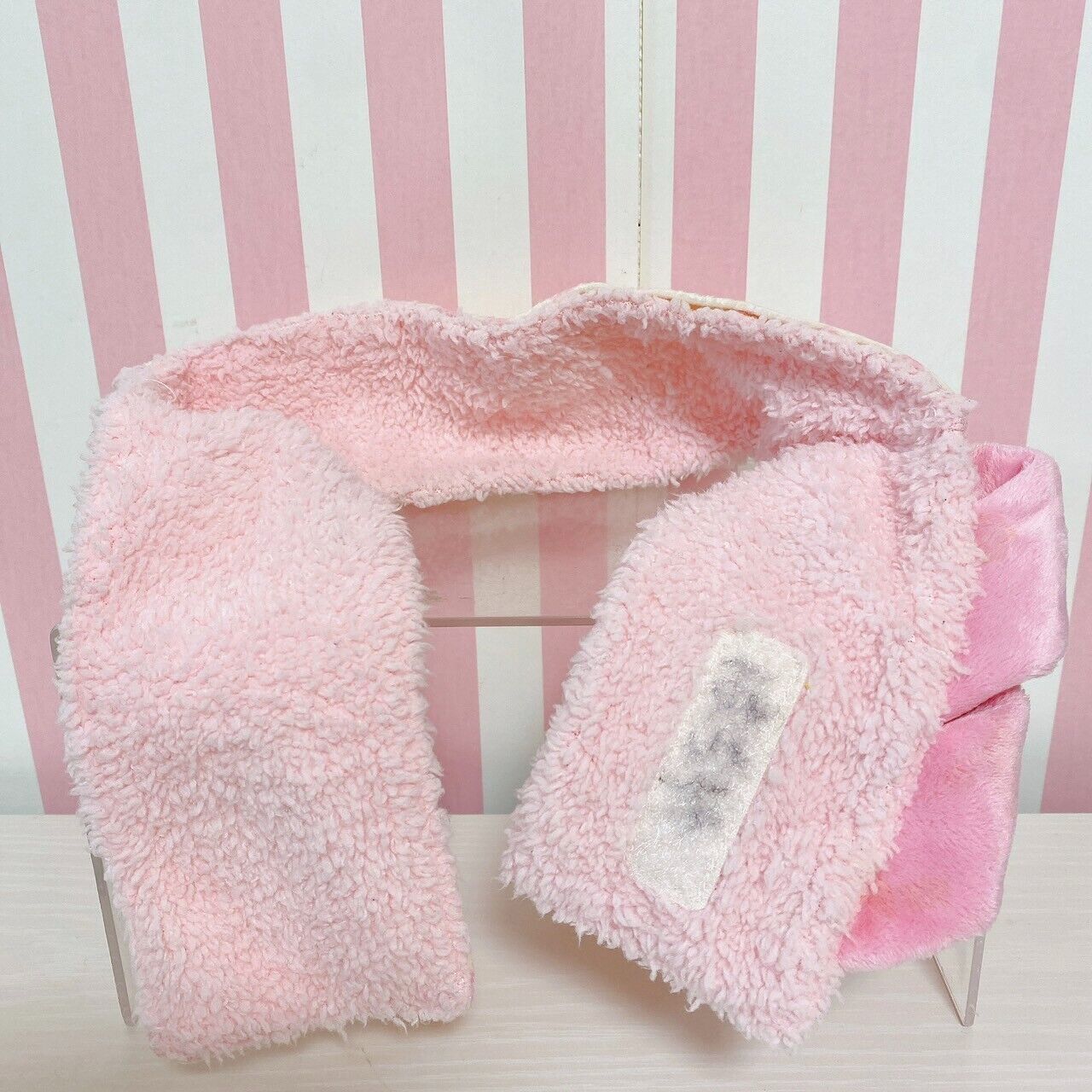 Sanrio My Melody Muffler Earmuff Set Plush Stuffed Toy Pink Ribbon White Fluffy