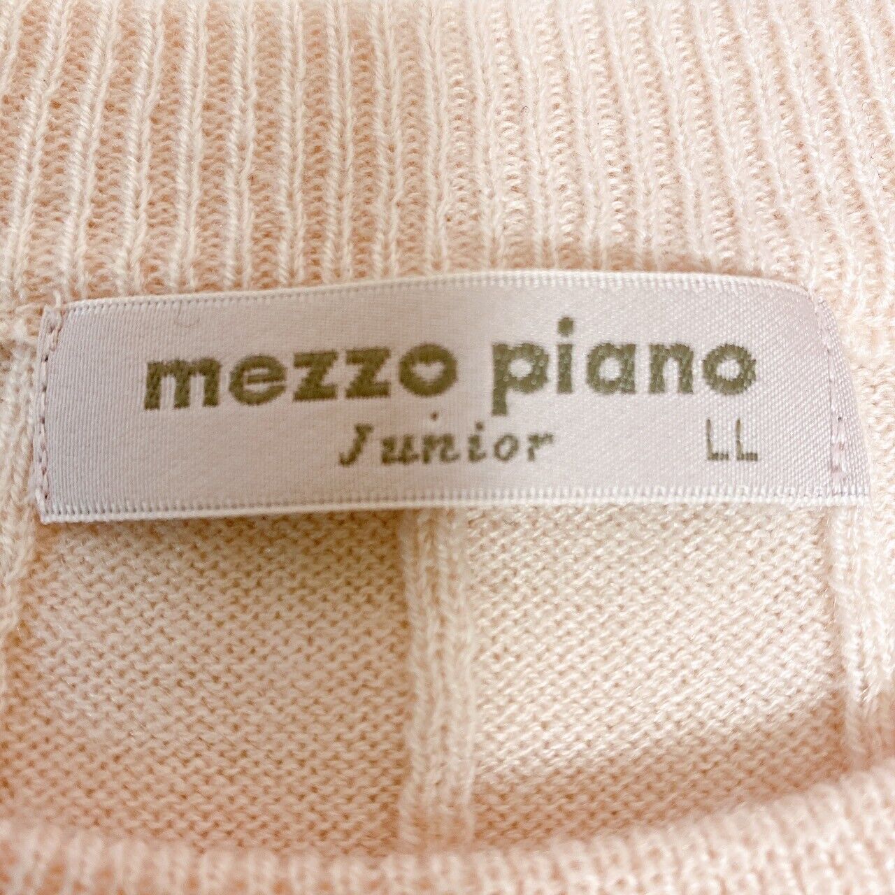 Mezzo Piano Tops LL T-shirt Pink Clothing Thin Sweater Rib Ribbon Kawaii Rare