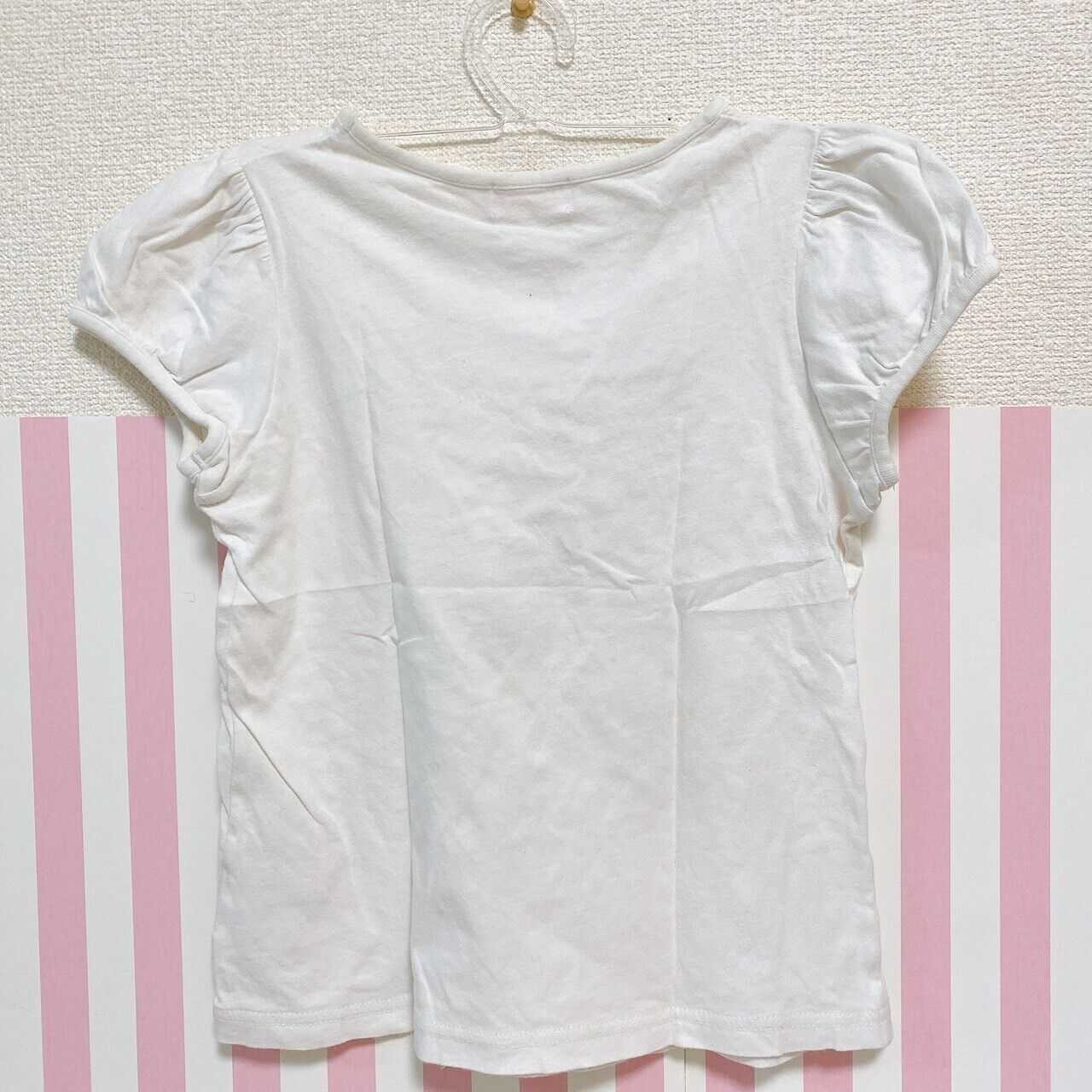 Mezzo Piano Kids T-shirt 130 Size White Cherry Ribbon Pink Heart Strawberry Rare