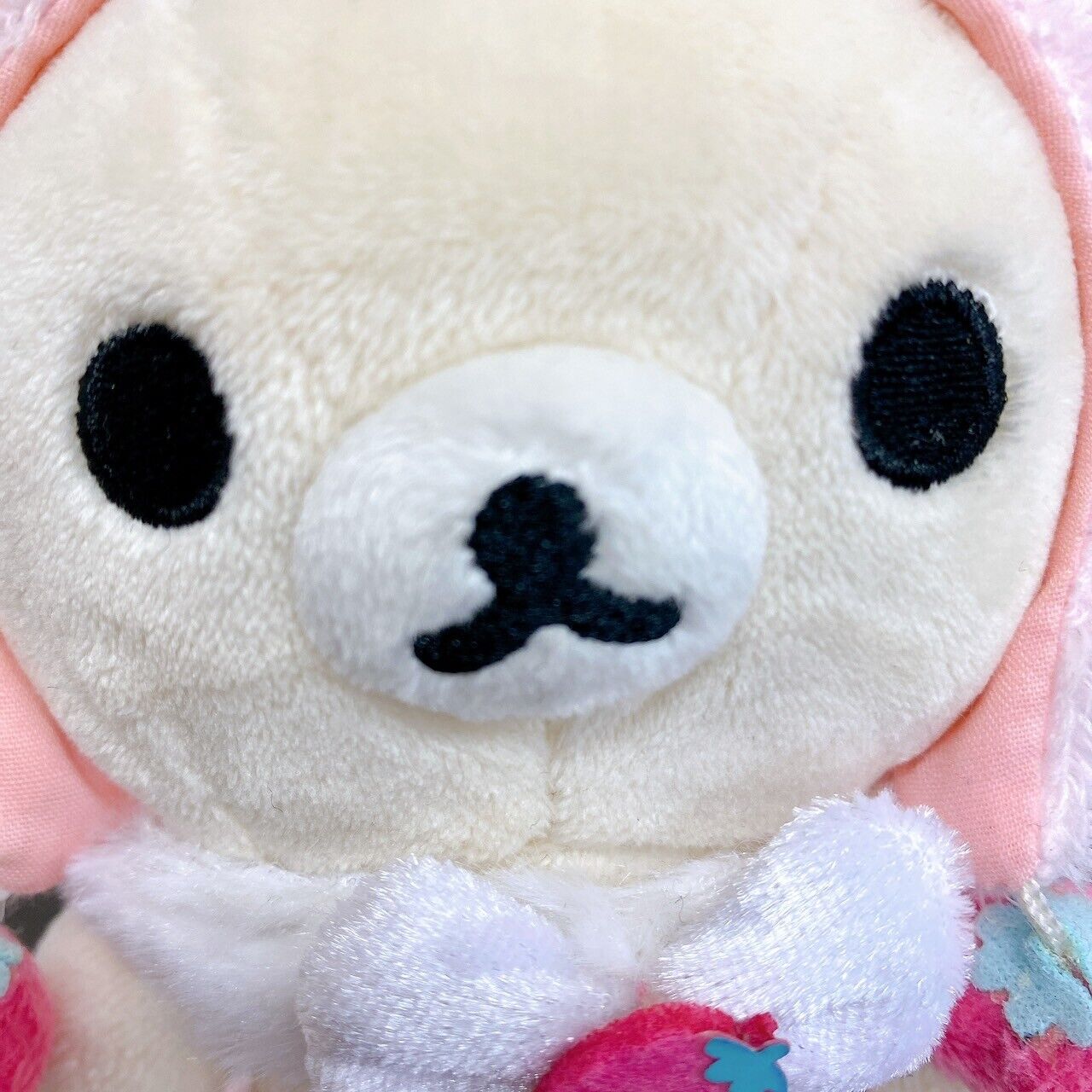 San-X Rilakkuma Korilakkuma Plush Soft Stuffed Toy White Bear Fluffy Strawberry