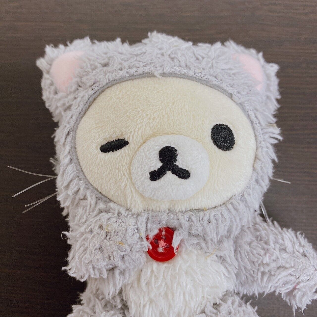 San-X Korilakkuma Plush Set 2 Soft Stuffed Toy White Bear Gray Cat Costume