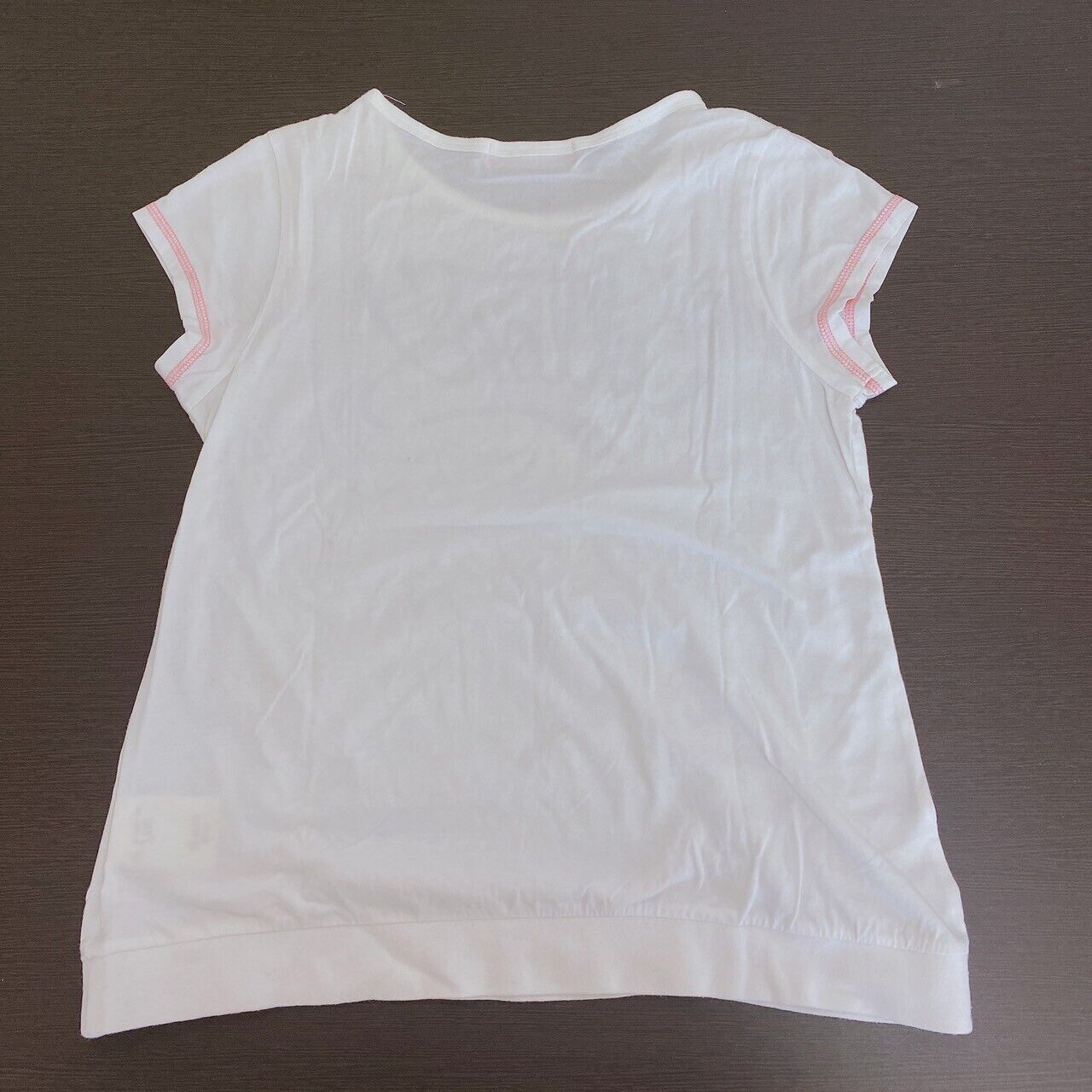 Mezzo Piano T-shirt Tops 140cm White Short Sleeve Sequins Bear Heart Pink Kawaii