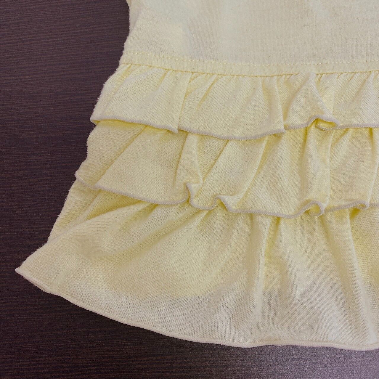 Mezzo Piano T-shirt Tops 140cm Yellow Short Sleeve Sweet Heart Ribbon Frill Rare