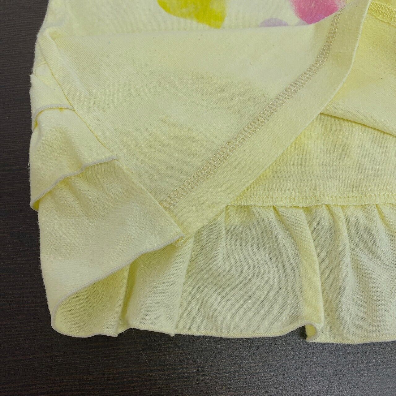 Mezzo Piano T-shirt Tops 140cm Yellow Short Sleeve Sweet Heart Ribbon Frill Rare