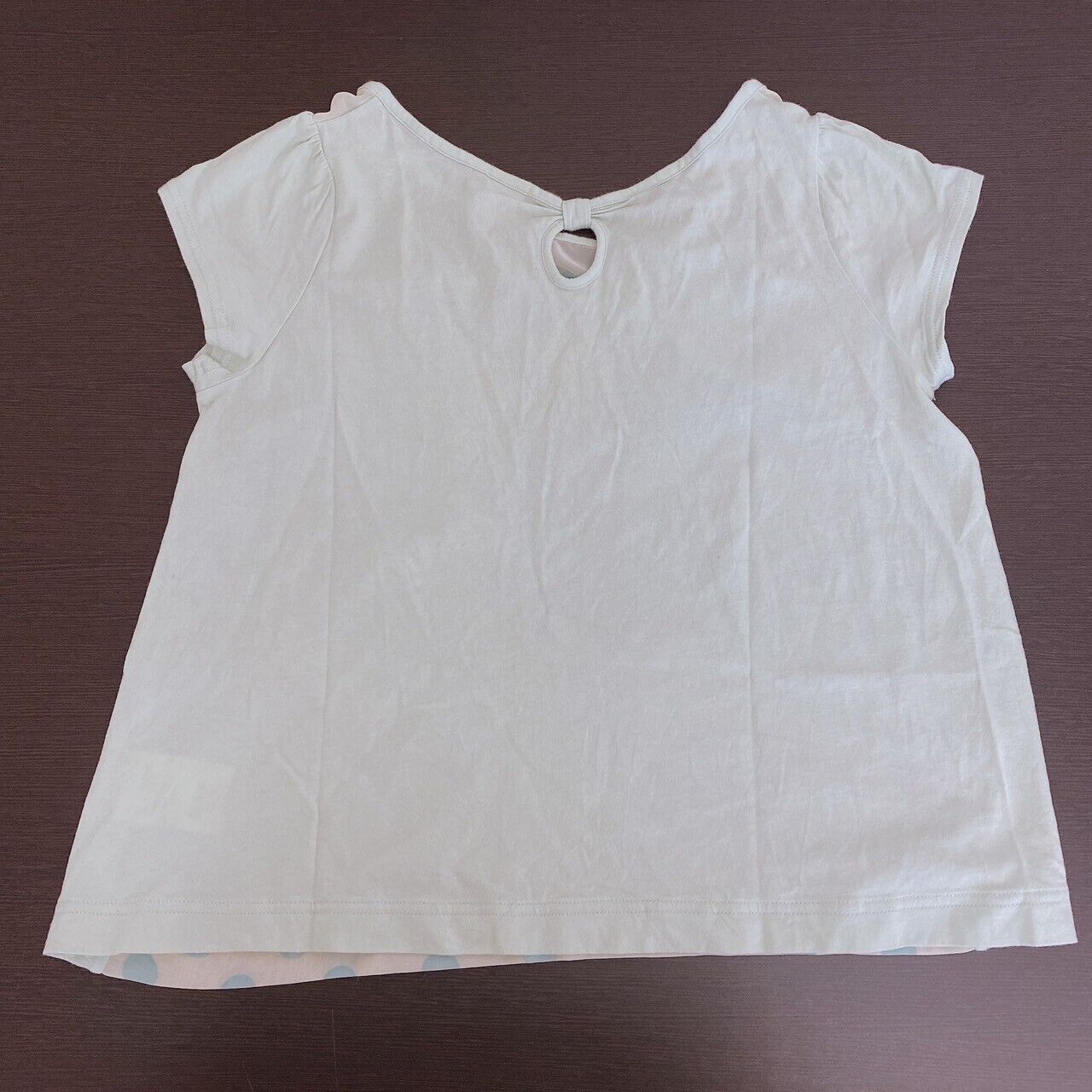 Mezzo Piano T-shirt Tops 150cm White Short Sleeve Green Dot Sweet Girls Love