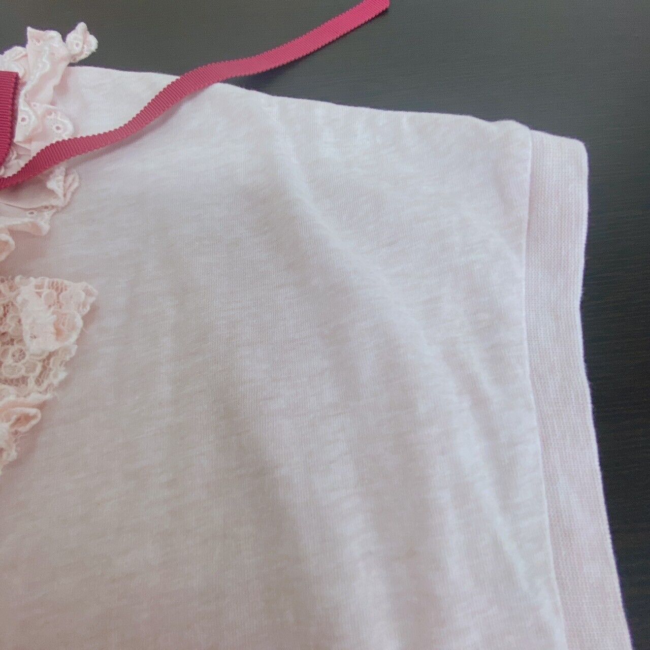 Mezzo Piano T-shirt Tops 150cm Pink Short Sleeve Ribbon Frill Sweet Girls Kawaii