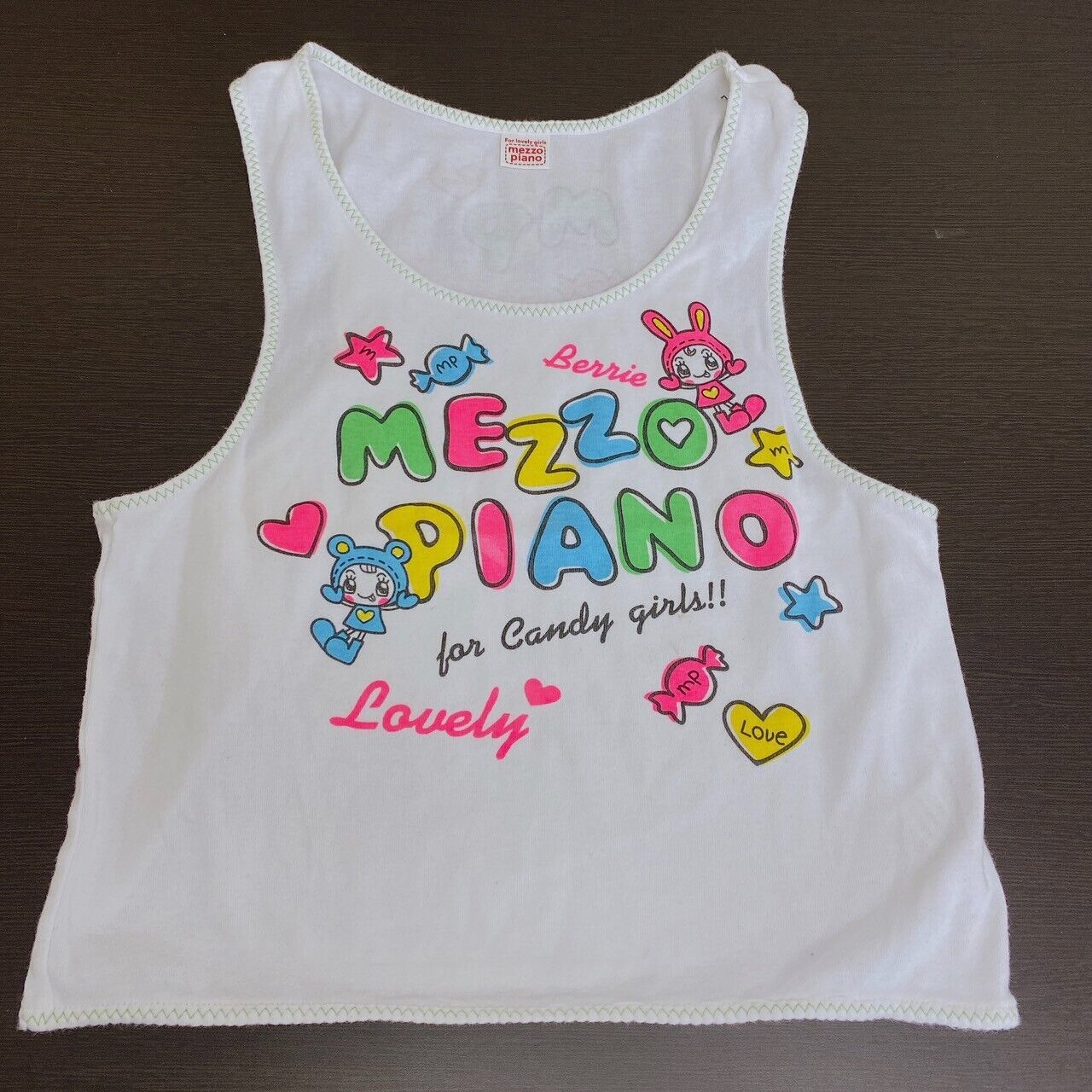 Mezzo Piano Tank Top 150cm M Size Tops Lovely Berrie Cute Pop Colorful Letters