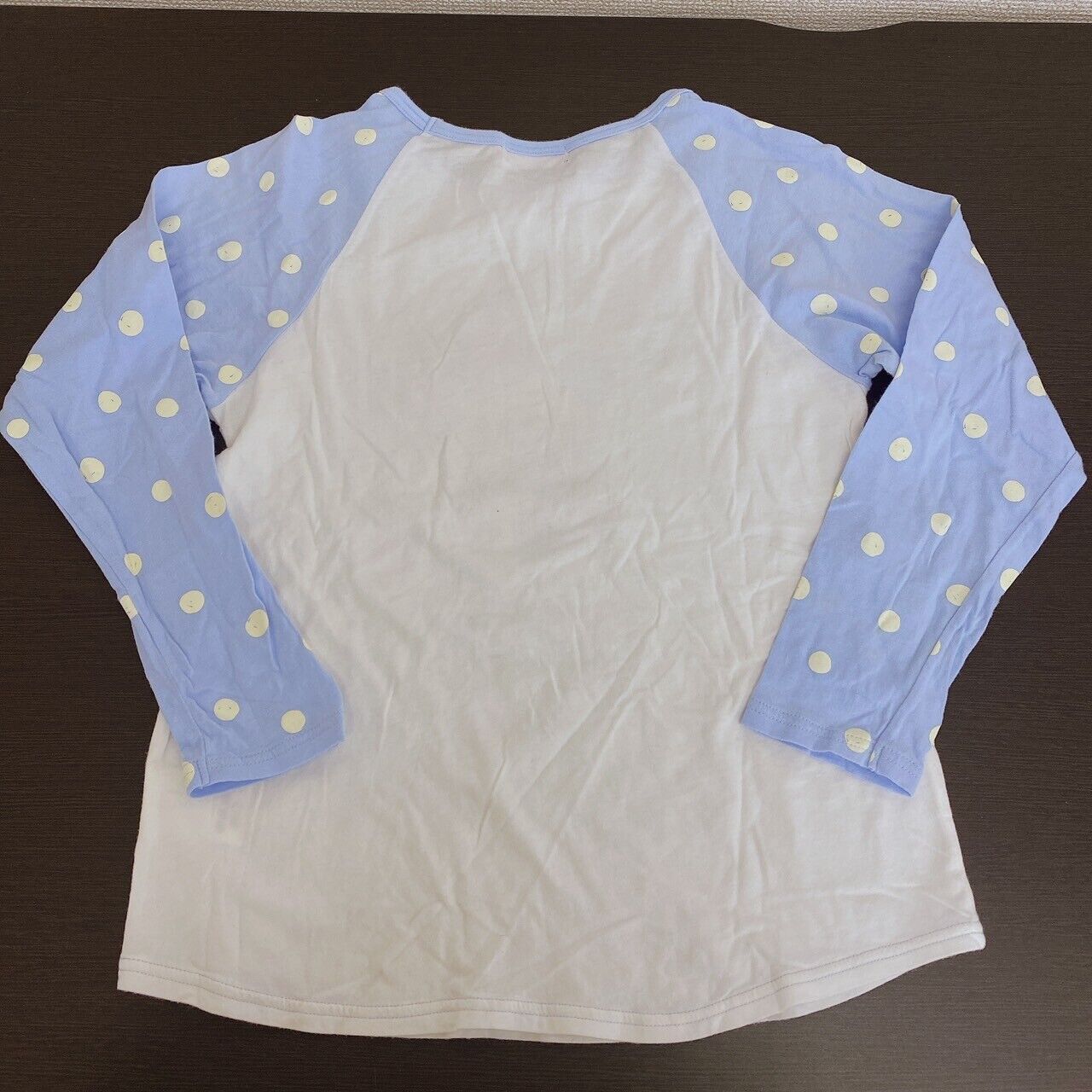 Mezzo Piano Kids T-shirt 150cm M Size Long Sleeve Light Blue Bear Dot Pattern