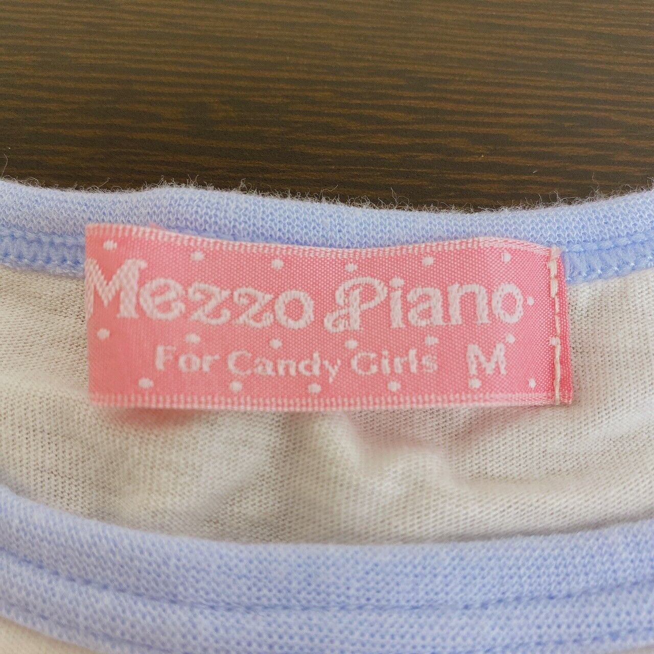 Mezzo Piano Kids T-shirt 150cm M Size Long Sleeve Light Blue Bear Dot Pattern