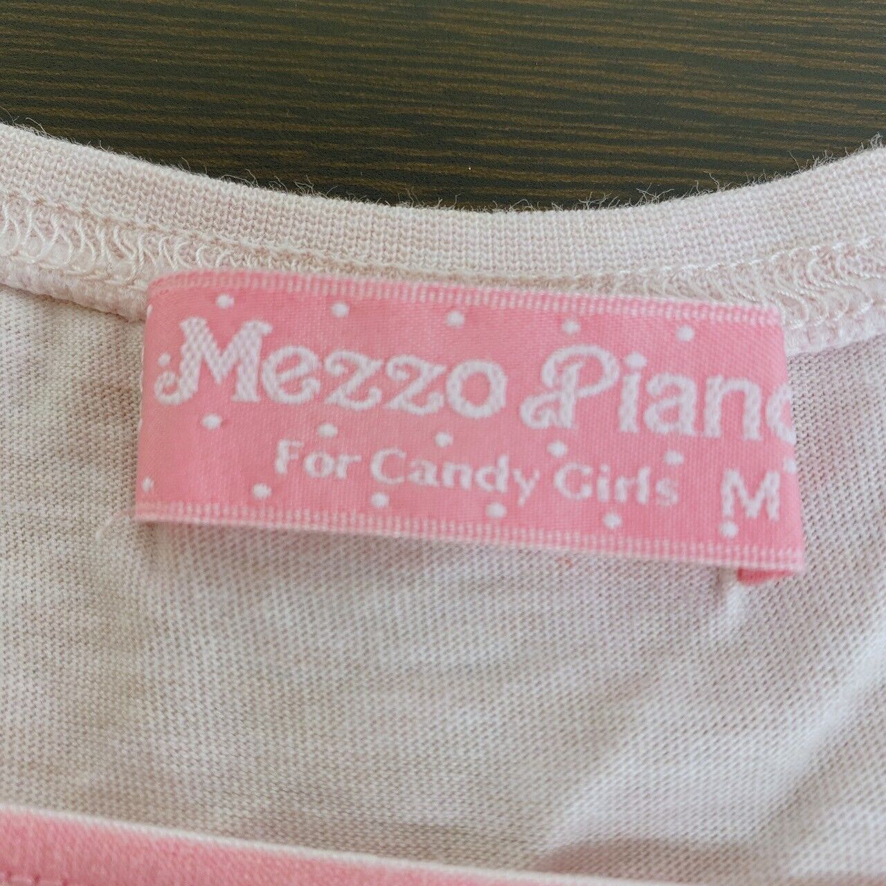 Mezzo Piano T-shirt Tops 150 Size Pink Frill Ribbon Sweet Clothing Short Sleeve