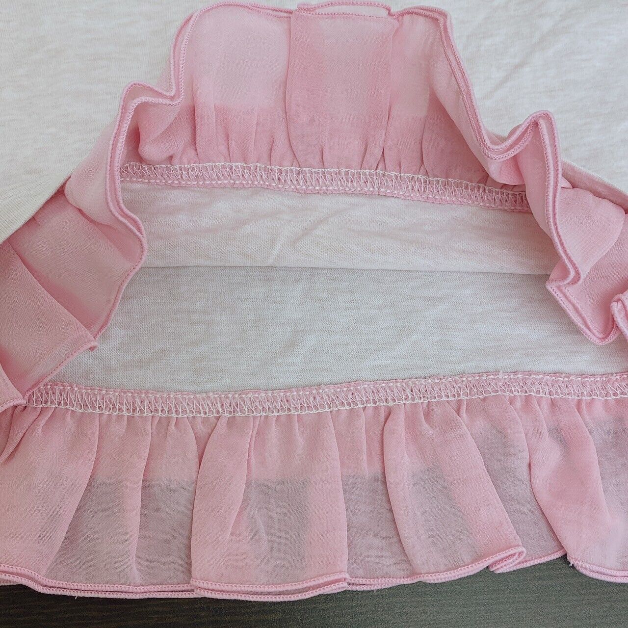 Mezzo Piano T-shirt Tops 150 Size Pink Frill Ribbon Sweet Clothing Short Sleeve