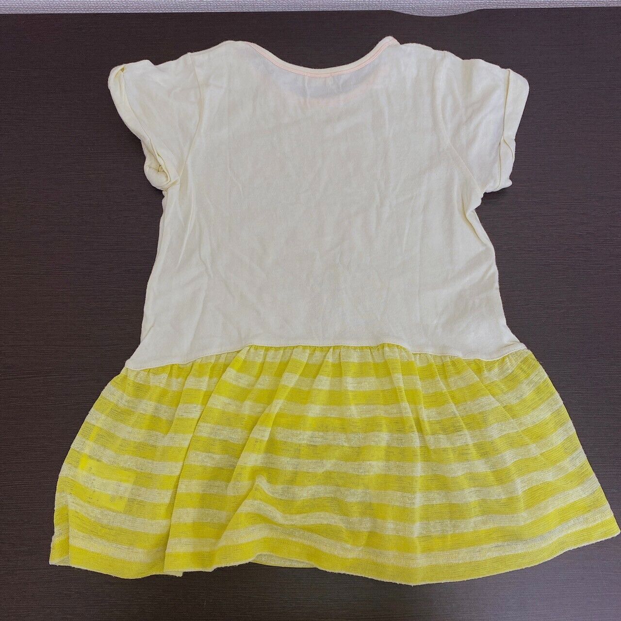 Mezzo Piano T-shirt Tops White Yellow 140 Size short Sleeve Frill Ribbon Kawaii