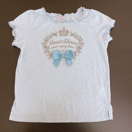 Mezzo Piano Kids T-shirt 140 M Size Blue Crown Frill Ribbon Sweet Dream Kawaii