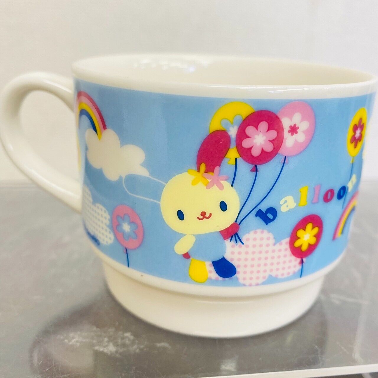 Sanrio Usahana Mug Cup Set 3 Yellow Pink Blue Rabbit Flower Star Balloon Kawaii