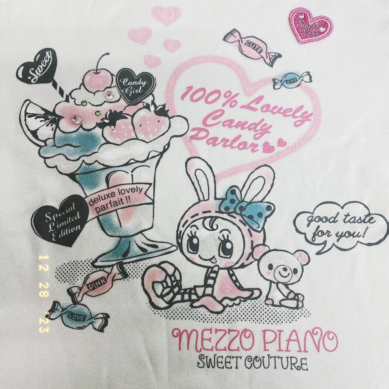 Mezzo Piano T-shirt Tops Green 140 Size S Strawberry Parfait Long Sleeve Kawaii