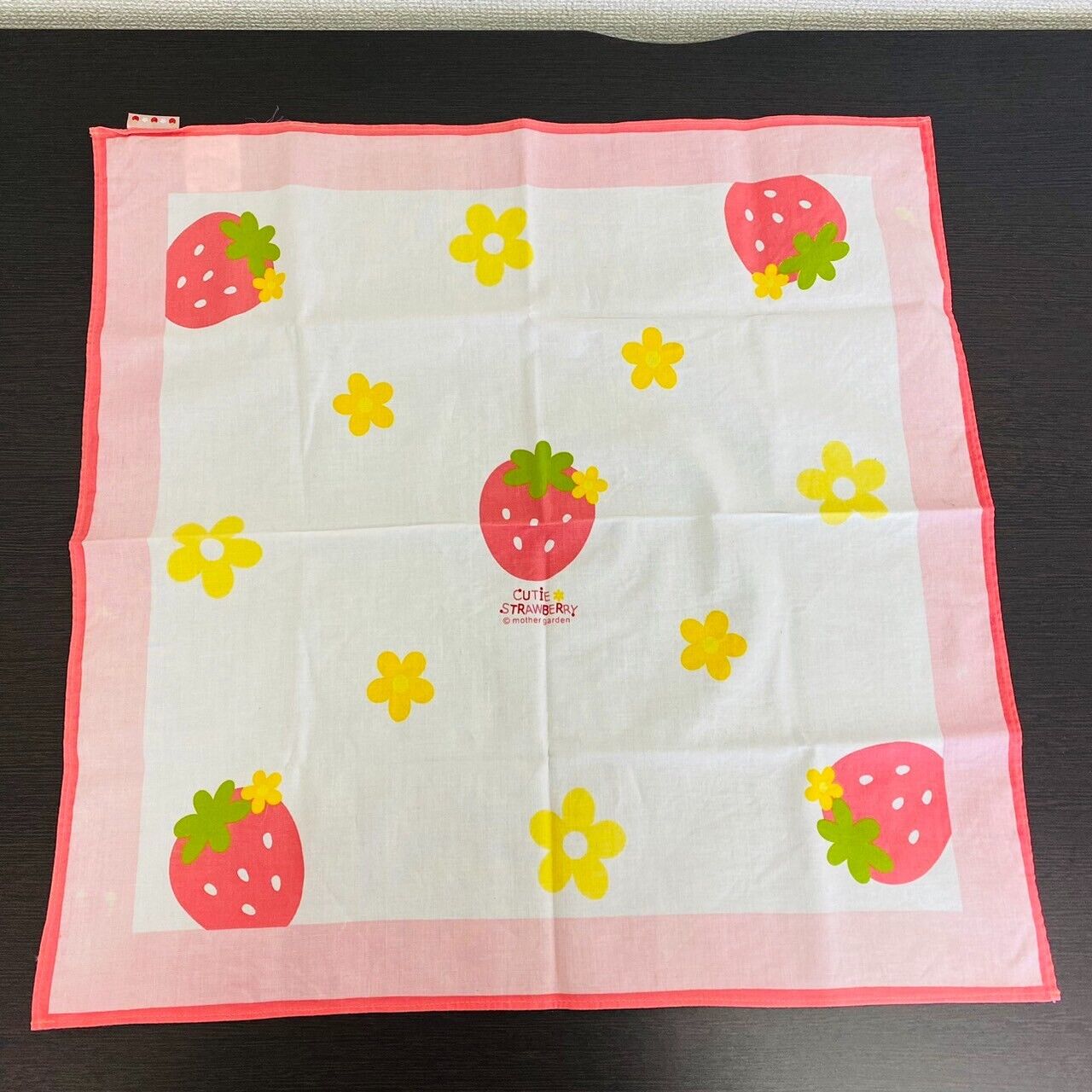 Mother Garden School Lunch Napkin Mat Set Strawberry Plaid Flower Kawaii Rare