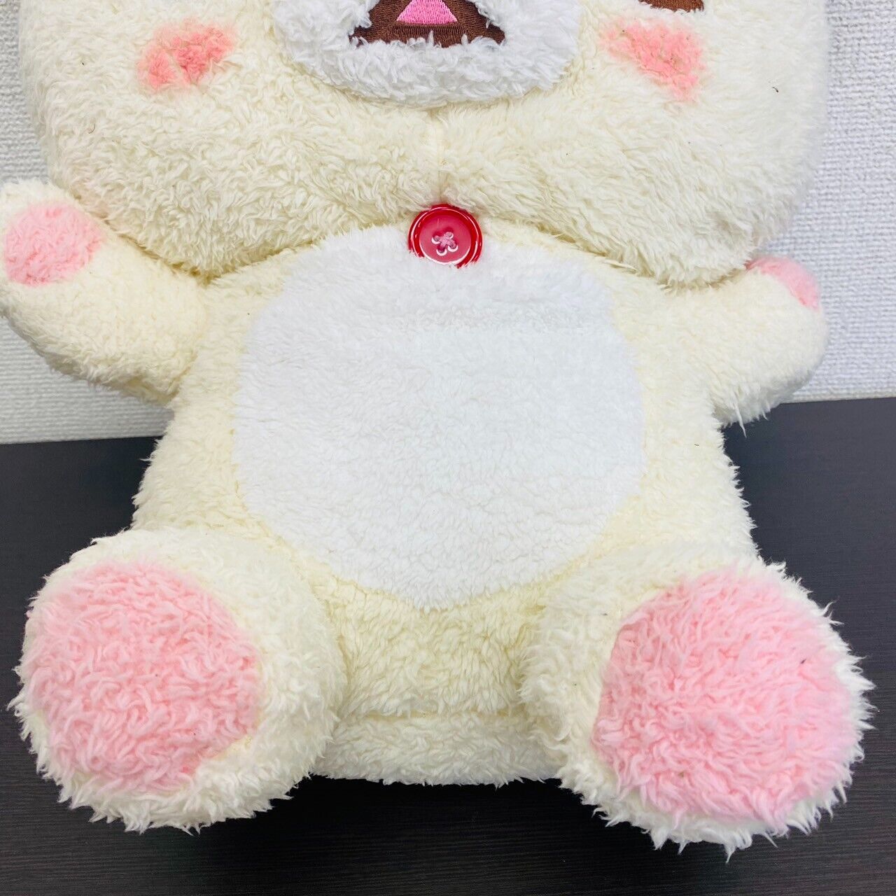 San-X Rilakkuma Korilakkuma Plush Soft Stuffed Toy White Fluffy Cheeks Bear Rare