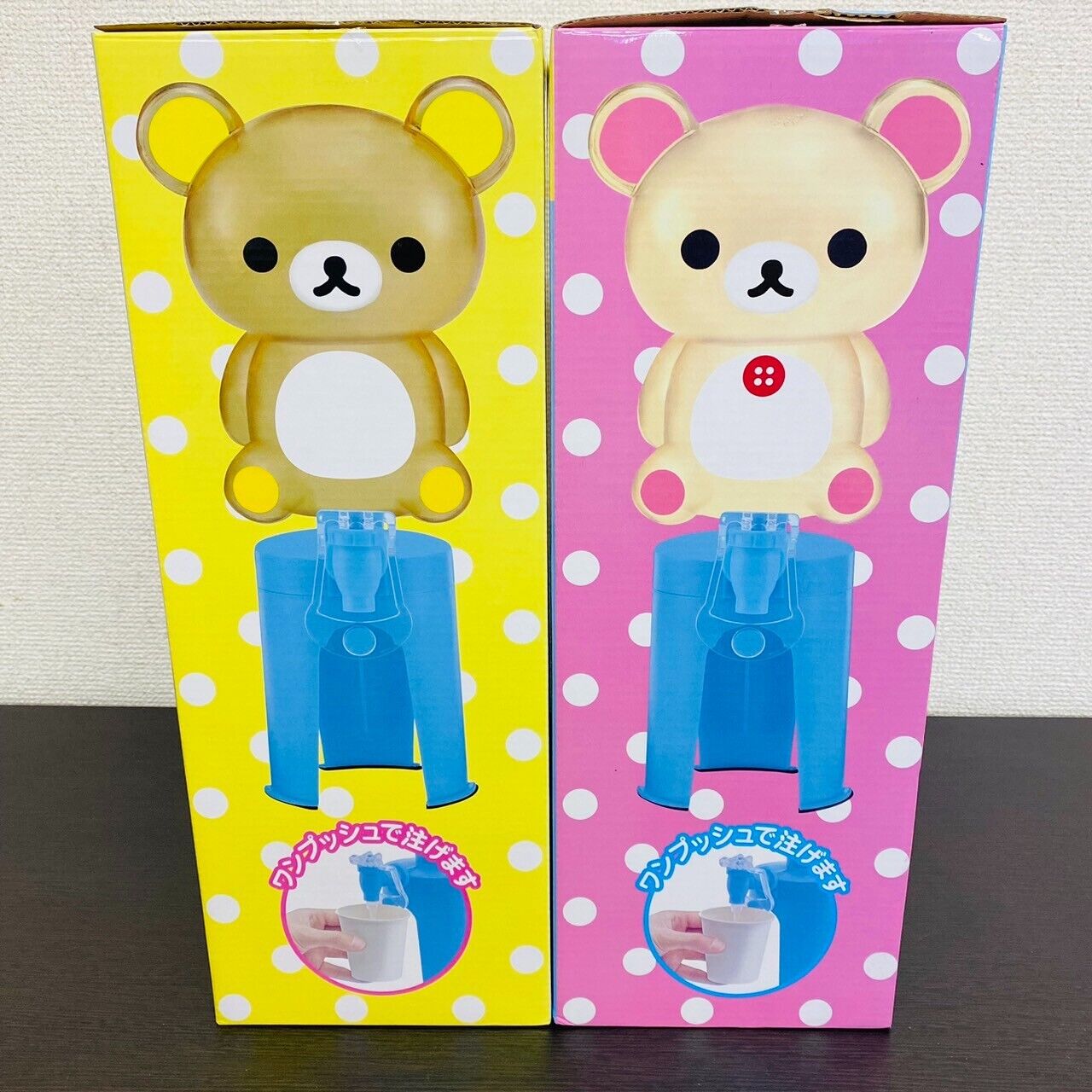 San-X Rilakkuma Korilakkuma Water Server Set 2 Bear Clear Brown White Kawaii