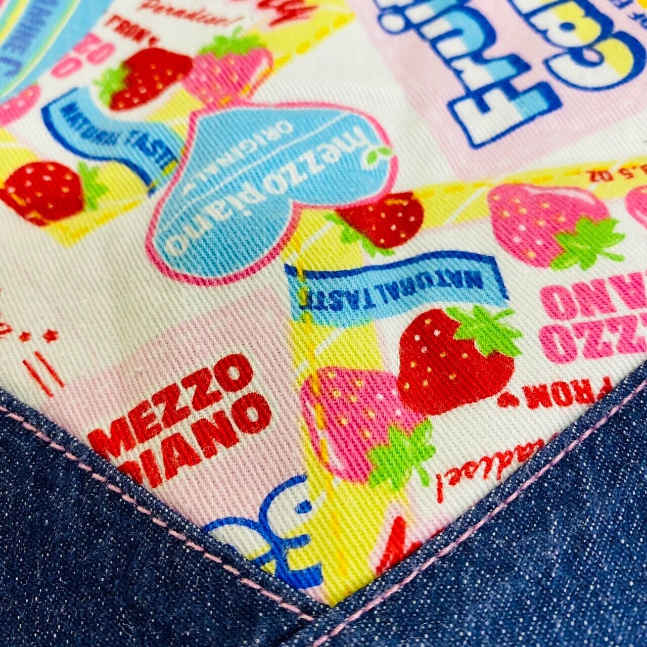 Mezzo Piano Kids T-shirt Tops 140cm Denim Short Sleeve Fruits Strawberry Heart