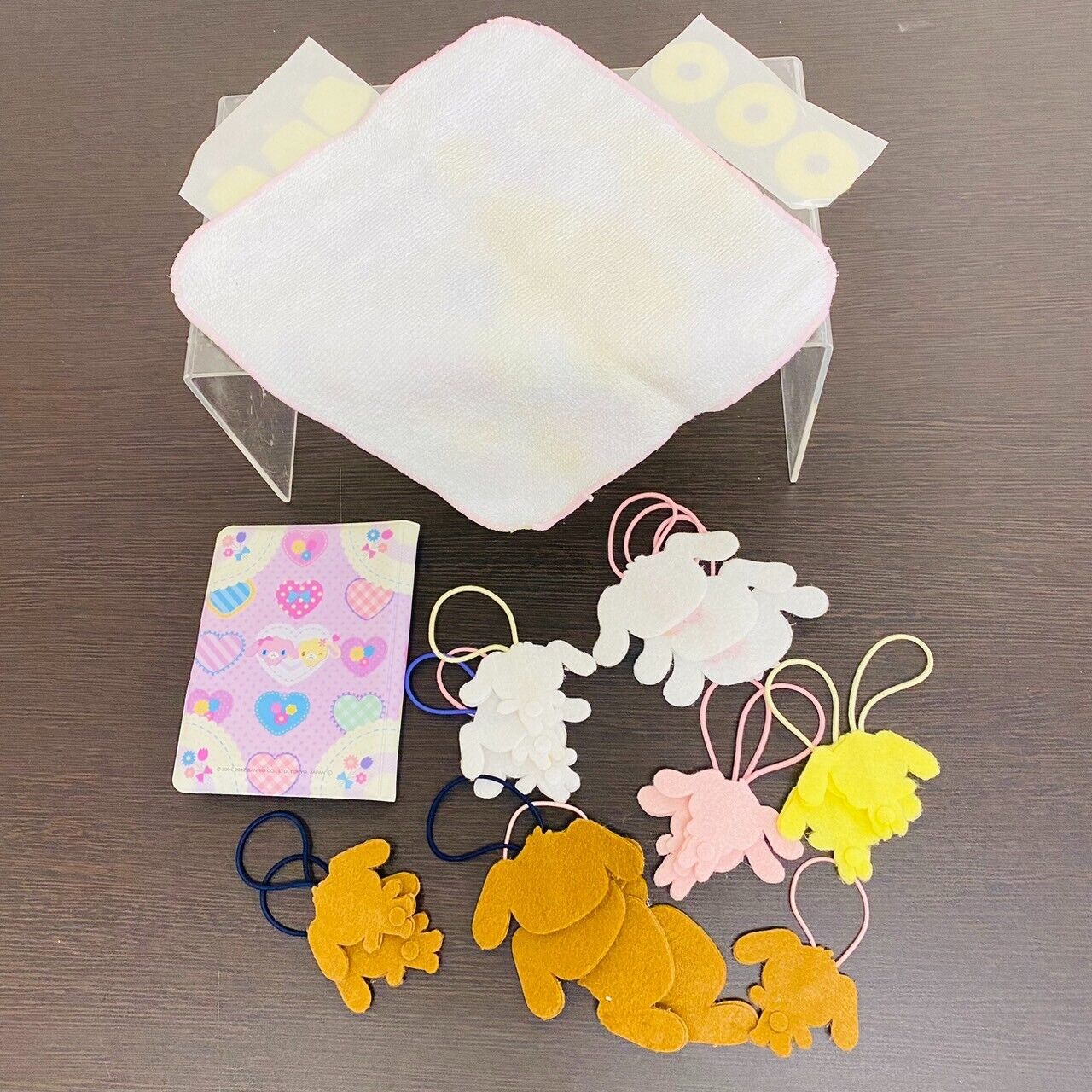 Sanrio Sugar Bunnies Mascot Hand Towel Pocket Book Cover Set Shirousa Kurousa