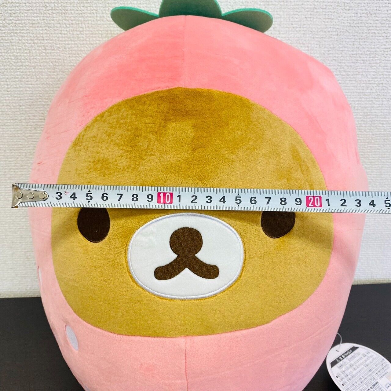 San-x Rilakkuma Cushion Mochimochi Pink Strawberry Bear Costume Fluffy Kawaii