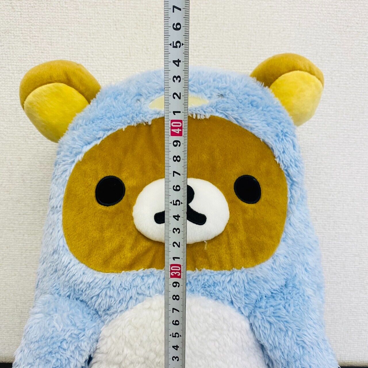 San-X Rilakkuma Costume Penguin Blue Plush Soft Stuffed Toy Fluffy Bear Kawaii