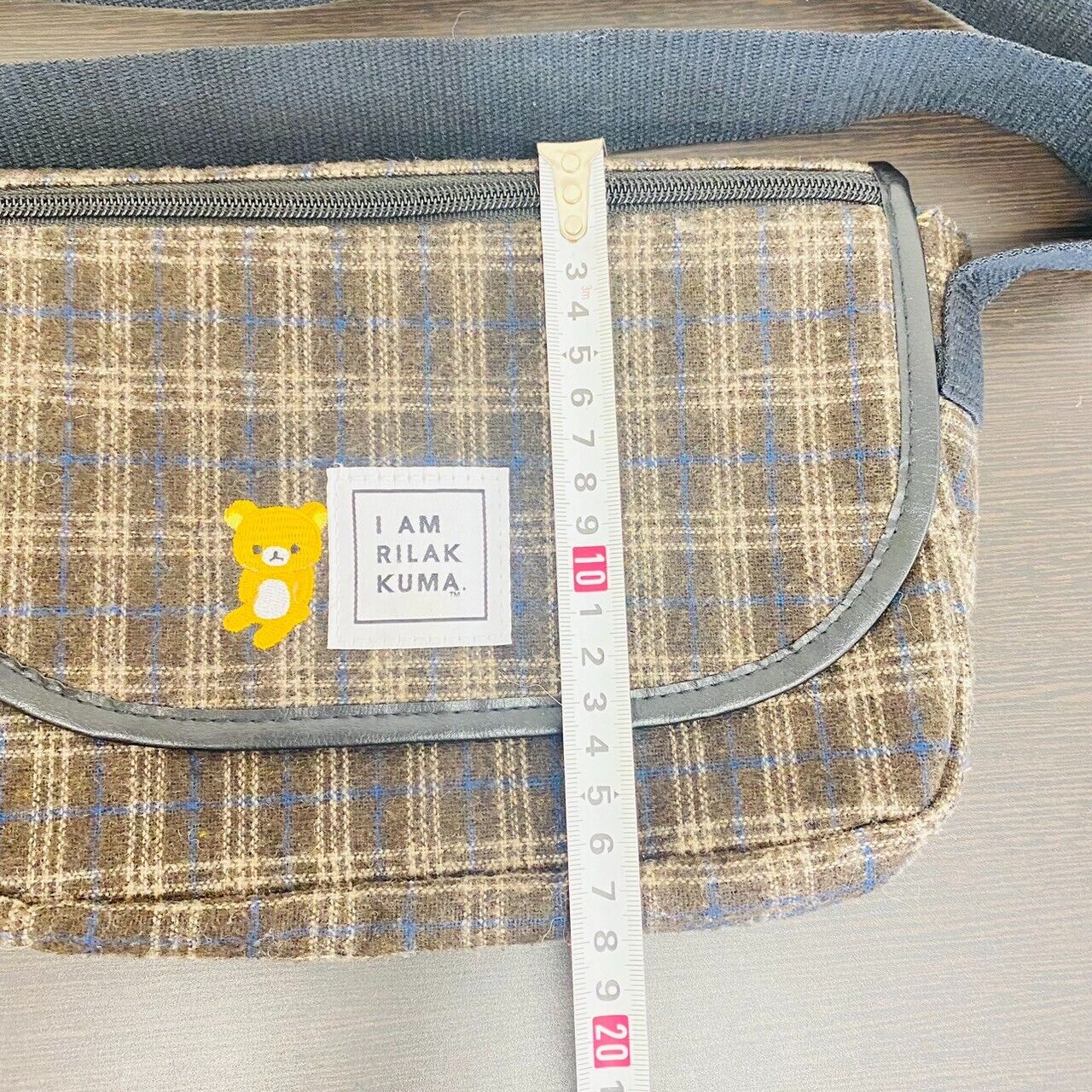 San-x Rilakkuma Shoulder Bag Tweed Brown Gray Bear Lawson HMV Limited Plaid Rare