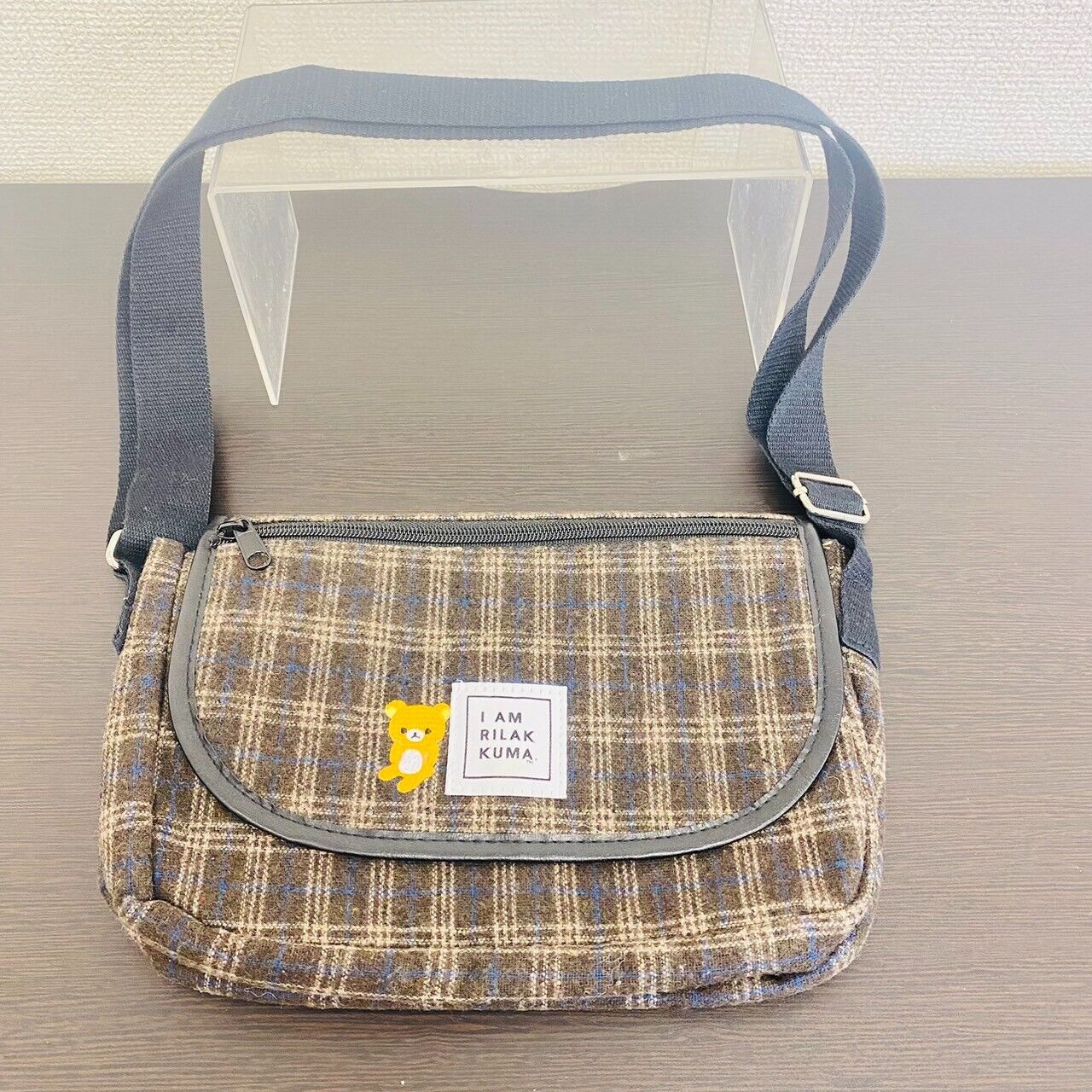 San-x Rilakkuma Shoulder Bag Tweed Brown Gray Bear Lawson HMV Limited Plaid Rare