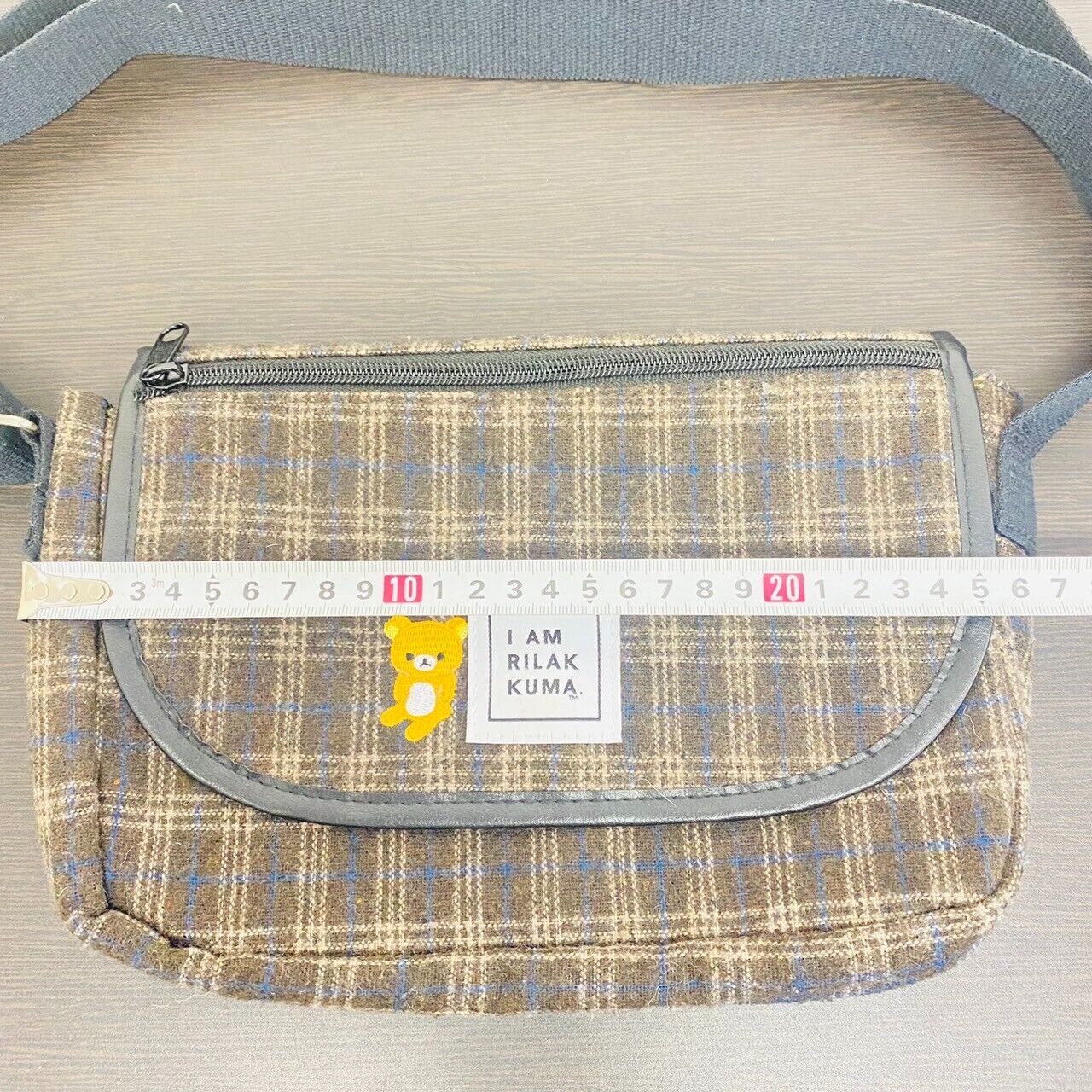 San-x Rilakkuma Shoulder Bag Tweed Brown Gray Bear Lawson HMV Limited Plaid Rare