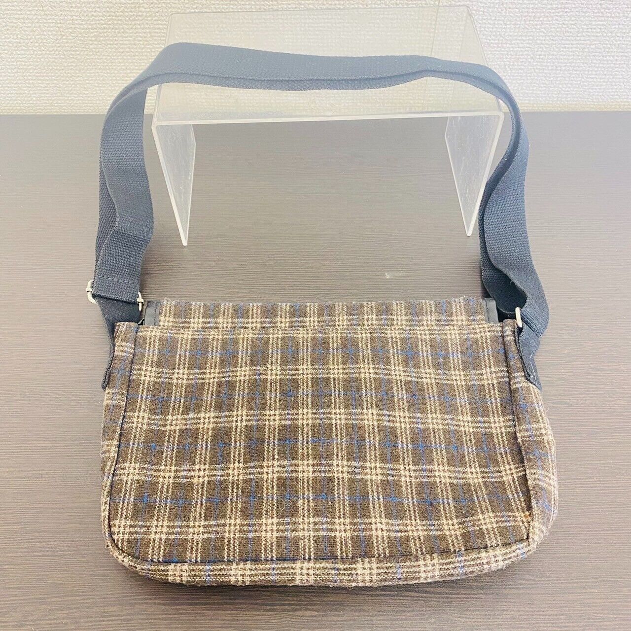 San-x Rilakkuma Shoulder Bag Tweed Brown Gray Bear Lawson HMV Limited Plaid Rare